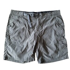 prAna Zion Cargo Shorts Men 40 Green Hiking Outdoor 8 Inseam Belt